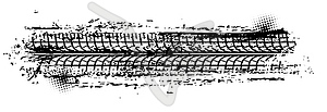 Offroad tyre print, grunge spot, tire trace - vector clip art