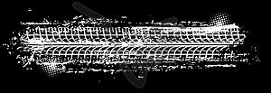 Отпечаток шин offroad grunge spot, белый след - векторизованный клипарт