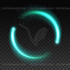 Light circle sparkles, round ring glow frame shine - vector image