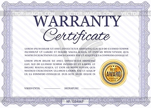 guarantee certificate template