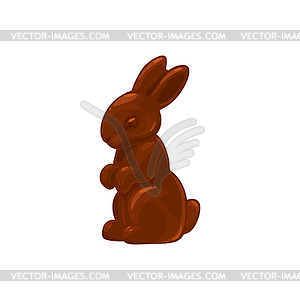Chocolate bunny, rabbit candy, easter treat sweets - vector clipart