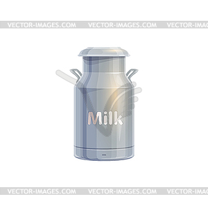 Milk can, dairy farm agriculture food, cow product - vector clip art