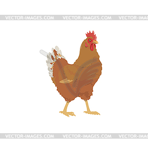 Chicken hen, farm bird icon, agriculture poultry - vector image