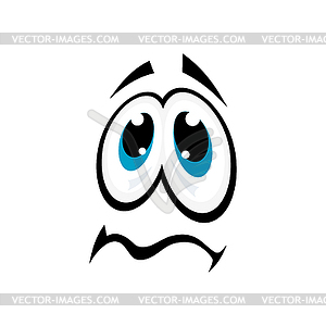 Upset smiley in bad mood - vector clipart