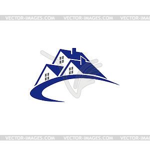 Construction of houses logo, real estate - vector image