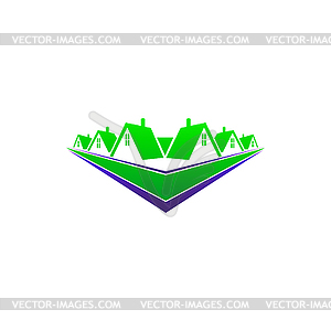 Private cottages, real estate buildings logo - vector EPS clipart