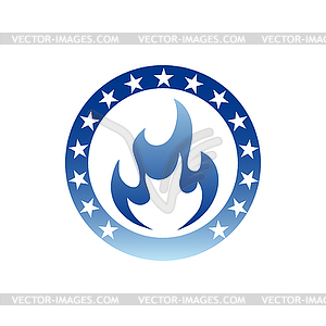 Factory extracting natural gas logo - vector clipart