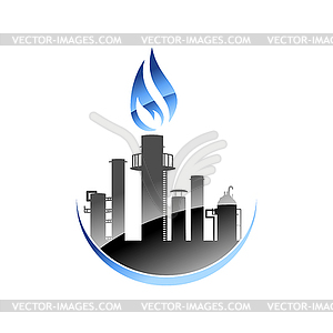 Завод по добыче природного газа логотип - изображение в векторе / векторный клипарт