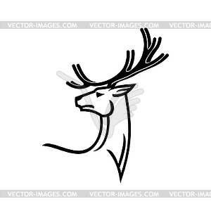 Monochrome deer animal tattoo - royalty-free vector image