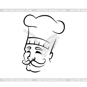 Smiling chef outline - vector EPS clipart