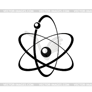 Atomic energy symbol black icon - vector image