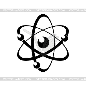 Atomic energy symbol black icon - vector clipart