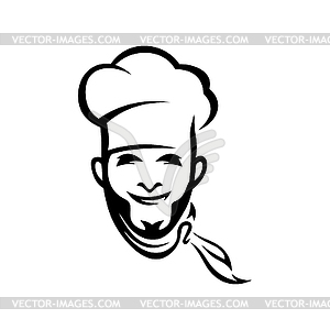 Spanish, Italian chef contour - vector image