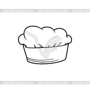 White chef cook hat linear icon - vector image