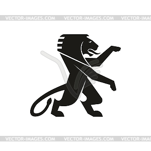 Korean dragon lion heraldry mascot icon - vector clip art