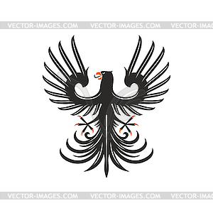 Black eagle heraldry symbol bird mascot - vector image