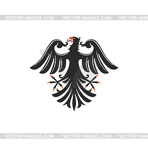 Black eagle heraldry symbol bird mascot - vector clipart