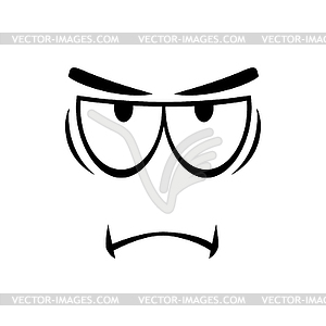 Upset smiley annoyed emoji expression - vector image