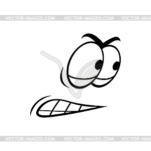 Confused suspicious emoticon expression - vector clipart