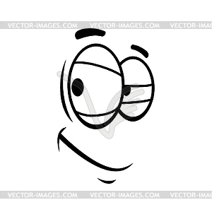 Irritatingly smug smirk smile emoticon expression - vector clipart