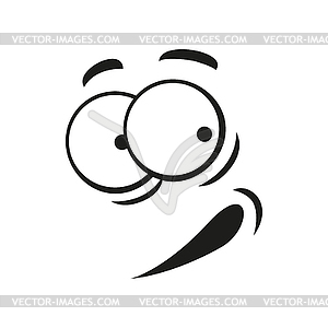 Grinning smiley comic emoticon face - vector clipart