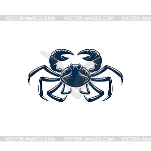 Crab decapods animal with pincers or claw - vector image