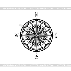 Wind of rose compass navigation symbol - vector clipart