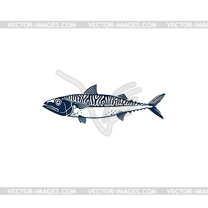 Pelagic fish, Short indian mackerel icon - vector clipart