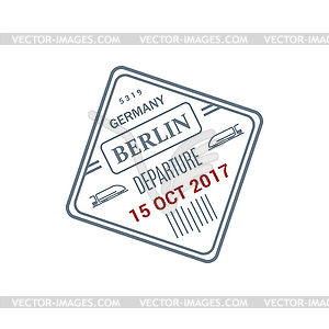 Выездная виза в Германию Berl - рисунок в векторе