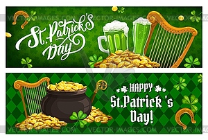 St. Patricks Day Irish holiday banners - vector clipart