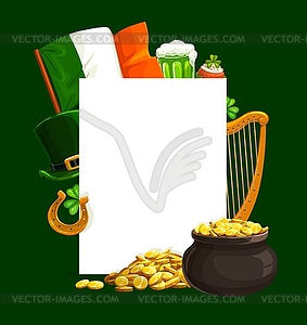 St. Patrick Day cartoon celtic poster - vector image