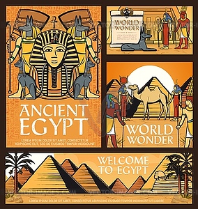 Ancient Egypt posters Great pyramid of Giza - vector clip art