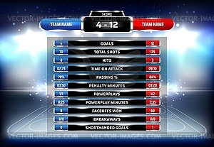 Шаблон табло хоккейной игры - изображение векторного клипарта