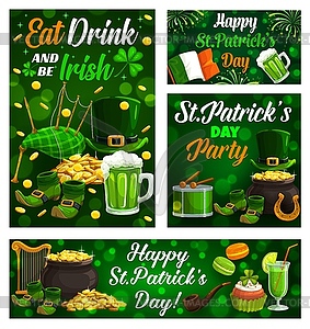 St Patrick day quotes, Irish shamrock clover - vector image