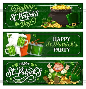 St. Patricks Day Irish festival holiday banners - vector clipart