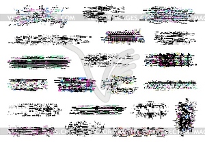 Glitch texture, digital pixel noise, screen error - vector image