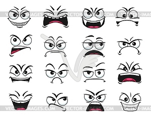 Cartoon face expression icons set - vector clip art