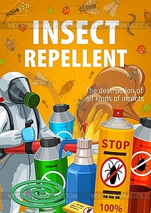 Insect repellents for pest control banner - vector clipart