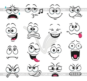 Face expression feelings icons set - vector image