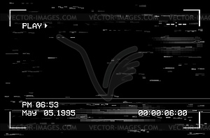 Пленочный экран камеры с эффектом сбоя, vhs - клипарт в векторе