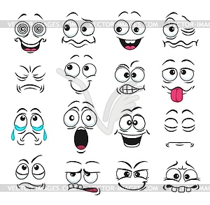 Face expression feelings icons set - vector clip art