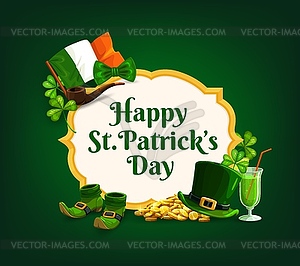 St. Patrick Day cartoon frame or banner - vector clipart