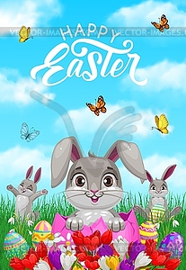 Happy easter celebration greeting card - vector clipart / vector image