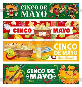 Cinco de Mayo festival, fiesta banners set - vector clipart