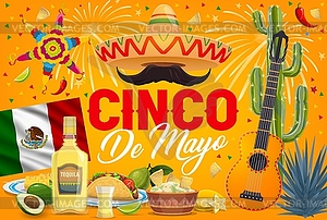 Mexican Cinco de Mayo holiday fiesta party - vector image