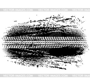 Tire track of offroad car, bike wheel grunge mark - vector clipart / vector image