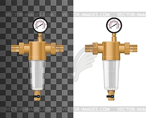 House water sediment filter system mock-up - vector clipart