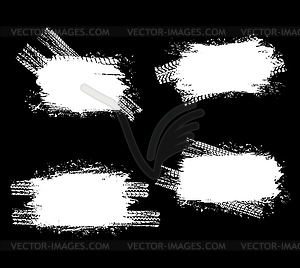 Car tires traces, wheels trails backgrounds - vector clip art