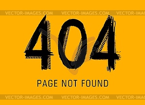 404 error, page not found in grunge style, - vector image