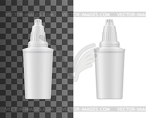 Water filter pitcher cartridge realistic mockup - vector image